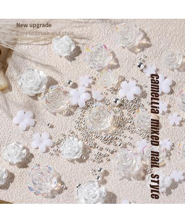 FEIlei Camellia Nail Jewelry Elegant Resin Flower Design DIY Nail Wedding Nail Charms - Buy Online on GoSupps.com