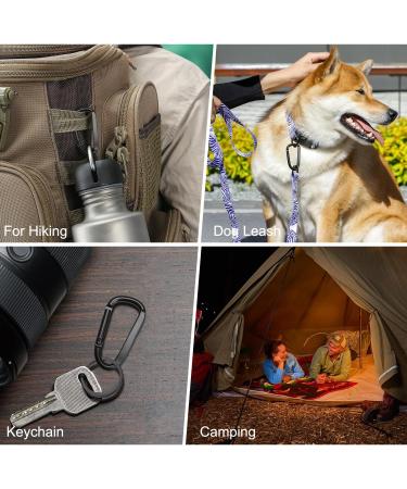 4 Pack Carabiner Hooks - Lightweight Aluminum D-Clip Set for Hammocks & Camping Accessories - Durable Black Carabiners - Buy Online on GoSupps.com