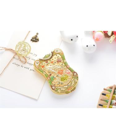 Jinvun Antique-Like Gold Peacock Compact Mirror - Durable Travel Purse Makeup Mirror | Vintage Design, Shield Shape, Magnification | Unique Jewellery Gift - Buy Online on GoSupps.com