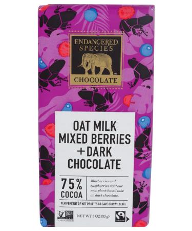 Endangered Species Chocolate Oat Milk Mixed Berries + Dark Chocolate 75% Cocoa 3 oz (85 g)