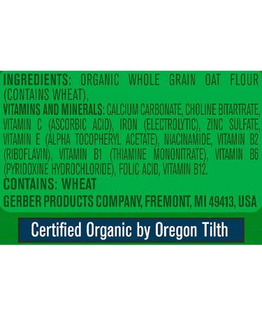 Gerber Organic 1st Foods Grain & Grow Oatmeal Baby Cereal 8oz (Pack of 6) - Healthy Infant Meal Option - Buy Online on GoSupps.com
