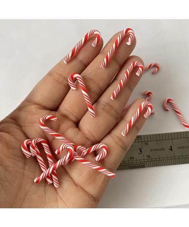 100pcs 3D Red White Candy Canes Polymer Clay DIY Decoration Kit | Nail Art Slime Cake Dessert Simulation Food Supplies - Buy Online on GoSupps.com