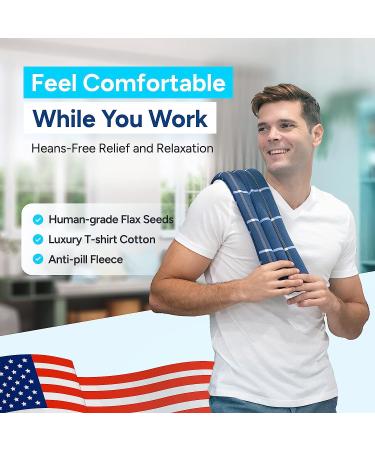 SunnyBay Microwave Heating Pad  Microwavable Heated Neck and Shoulder Wrap for Moist Hot or Cold Therapy  Lightly Weighted with Moldable Flaxseed  Cotton and Fleece Surface  26x6 Inches  Ocean Blue Ocean Blue - Hybrid - Buy Online on GoSupps.com