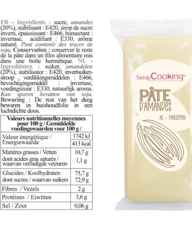 ScrapCooking - P te d Amandes d Origine Naturelle 200g - Pour G teaux P tisseries Desserts B ches - No l P ques Massepain Marzipan - Coloris Beige - 7165 - Buy Online on GoSupps.com