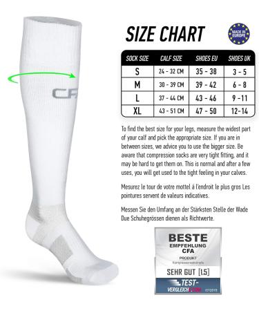 CFA V1 Compression Socks for Men & Women | Ideal for Running Gym & Recovery | Sustainable Danish Design | 2 Pairs - Weiß - Buy Online on GoSupps.com