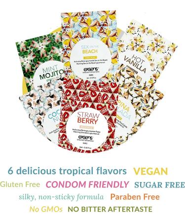 Exsens Gourmet Warming Massage Oil 6 Sampler Pack - 3ml Each - Non-Staining, All Natural, Vegan - Flavored Massage Oil - One Time Use - Pack of 6 - Buy Online on GoSupps.com