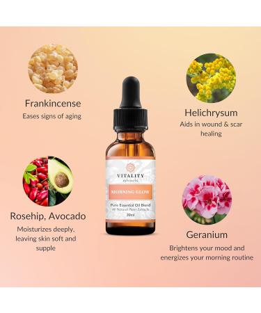 Vitality Extracts Morning Glow Serum - Vegan Daily Moisturizer with Avocado & Rosehip Oil for Radiant Hydrated Skin - All Skin Types - Buy Online on GoSupps.com