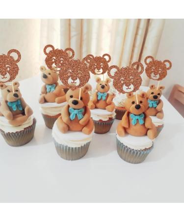 Ephlyn 24Pcs Baby Shower Cupcake Toppers Glitter Baby Shower Cupcake Picks Baby Shower Cake Decorations Gender Reveal Baby Shower Theme Baby Shower Kids Birthday Party Cake Decorations Supplies Brown Style 2 Brown - Buy Online on GoSupps.com