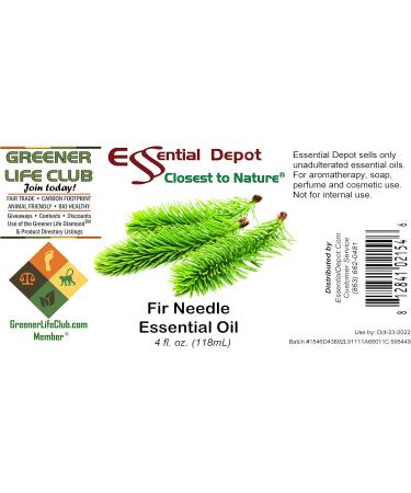 Fir Needle Essential Oil - 4 oz GC/MS Tested - Pure Aromatherapy in Durable Amber Glass Bottle - Buy Online on GoSupps.com
