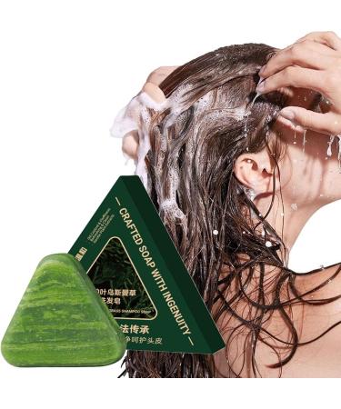 Yaepoip Nature Triangle Shampoo Bar Cypress Leaf Usman Grass Shampoo Bar for Women and Men 2pcs - Buy Online on GoSupps.com