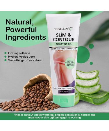 Reshape+ Tummy Tightening Cream - Anti Cellulite & Fat Burning Body Firming Gel | Hydrating Formula - Fades Stretch Marks | Tightens Loose Skin on Belly, Legs, Arms & Butt | 8 Fl Oz - Buy Online on GoSupps.com