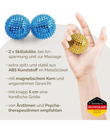 Buy 2x DBT Skills Hedgehog Ball - Magnetic Acupressure Stress Relief & Massage | Boost Mobility & Concentration - Deep Blue 47mm - Buy Online on GoSupps.com