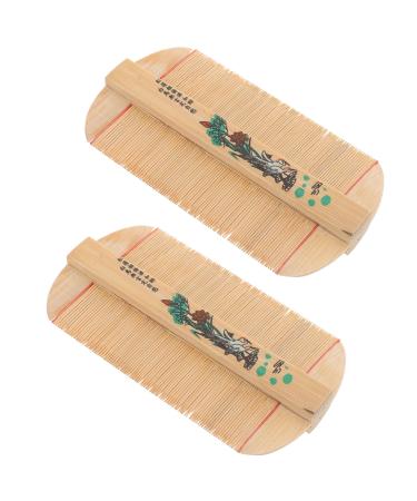 Abaodam 2 pi ces Peigne Dense Double-face Bambou Anti-statique et Doux pour Coiffure et Soin des Cheveux Domicile