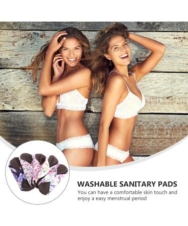 Healifty Reusable Organic Bamboo Menstrual Pads - 5Pcs Breathable Panty Liners for Women - Random Color Sanitary Towel - Buy Online on GoSupps.com