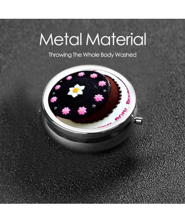 Black Chocolate Cakeround Pill Box | 3 Compartment Portable Organizer for Travel & Purse - Buy Online on GoSupps.com