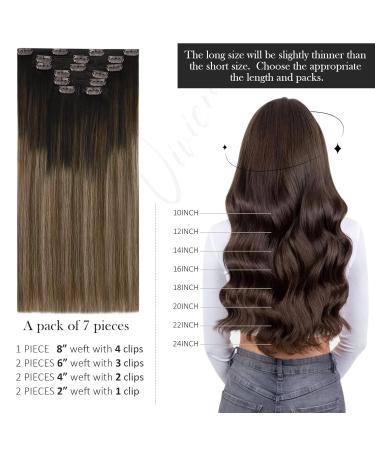 Shop Vivien Balayage Clip-In Real Hair Extensions | Darkest Brown to Ash Blonde | 18 Inch 120g Remy Hair | 7 Pieces - Buy Online on GoSupps.com