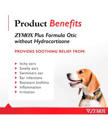 Zymox Advanced Otic Plus Enzymatic Ear Solution for Dogs and Cats - 1.25oz (No Hydrocortisone) - Buy Online on GoSupps.com