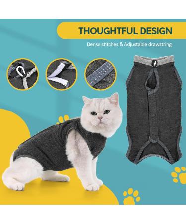 Avont Katzenbody for Cats | Recovery Suit for Abdominal Wounds Castration & Skin Diseases | Leak Protection | Size M - Dark Gray | International Shipping - Buy Online on GoSupps.com