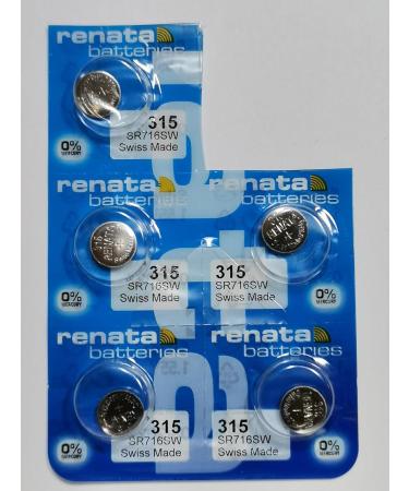 Renata 315 Silver Oxide Watch Battery (5 Pack) - Premium Quality Long-Lasting Power International Shipping Available - Buy Online on GoSupps.com