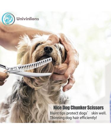 6.5 Inch Upward Curved Dog Chunker Thinning Scissors - Professional Japanese Stainless Steel Grooming Shears for Dog Cat Pet - Silver - Buy Online on GoSupps.com
