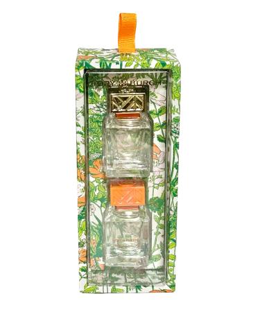 Tory Burch Duo Women Mini Travel Size Splash On Dabber Set Set Knock On Wood & Eau De Parfum 7 ml / 0.24 Fl Oz each EDP (2 Piece set)