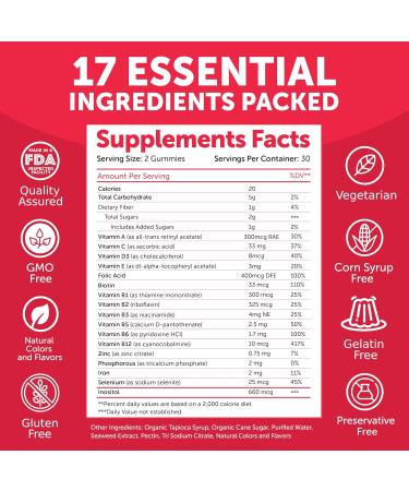 Lunakai Prenatal and Biotin Gummies Bundle - Pregnancy Multivitamin Gummy with Iron & Folic Acid - Hair Skin and Nails Growth Supplement with Vitamin C and E - 30 Days Supply Bundled with Biotin - Buy Online on GoSupps.com