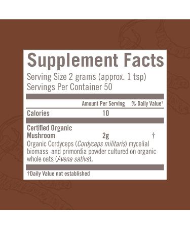 Om Mushroom Superfood Cordyceps Organic Powder - 3.5 oz for Energy, Stamina & Sports Performance - Buy Online on GoSupps.com