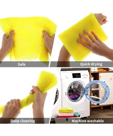 GREVOSEA 2-Pack African Net Sponge | 80cm Peeling Bathing Sponge | Long-Lasting Shower Scrubber | Pink & Yellow | Daily Skin Exfoliation - Buy Online on GoSupps.com
