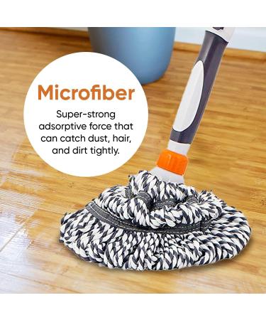 Superio Twist Mop - Self-Wringing Microfiber Mop for Hardwood, Tile, Laminate Floors - Grey - Buy Online on GoSupps.com