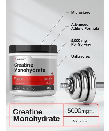 Horb ach Creatine Monohydrate Powder | 17.6oz | Micronized Unflavored Vegetarian Non-GMO Gluten Free | International Shipping Available - Buy Online on GoSupps.com