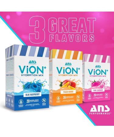ViON+ Hydration Mix Pink Lemonade - Sugar-Free Electrolyte Powder with 8 Essential Vitamins - 20 On-the-Go Stick Packs for Hydration Energy & Recovery - Natural Flavors & No Artificial Colors or Dyes - Buy Online on GoSupps.com