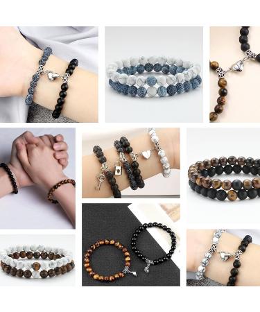 Mchruie Stone Beads for Jewelry Making - 450Pcs Charm Bracelet Kit for DIY Couples Bracelets - Buy Online on GoSupps.com