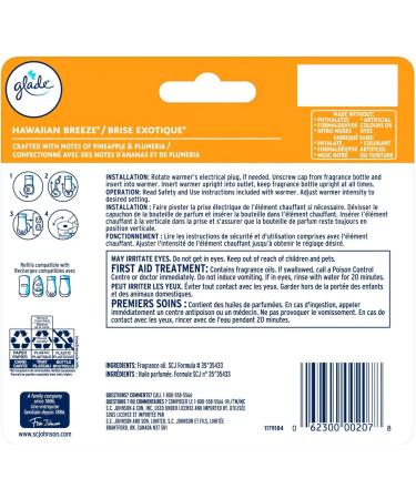 Glade PlugIns Air Freshener Oil Refill Scented and Essential Oils for Bathroom and Home Fragance Hawaiian Breeze 5 Count - Buy Online on GoSupps.com