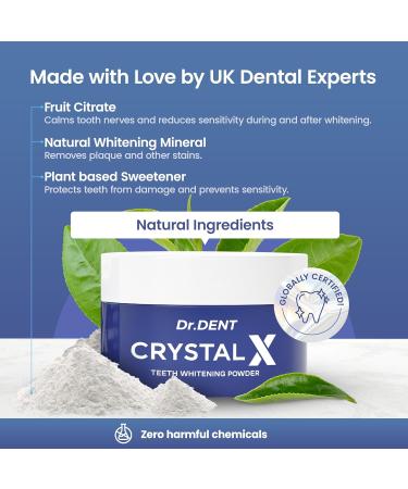 DrDent CrystalX Teeth Whitening Powder 30g - Stain Remover & Plaque Removal for Adults | Sensitive Teeth Oral Care - Buy Online on GoSupps.com