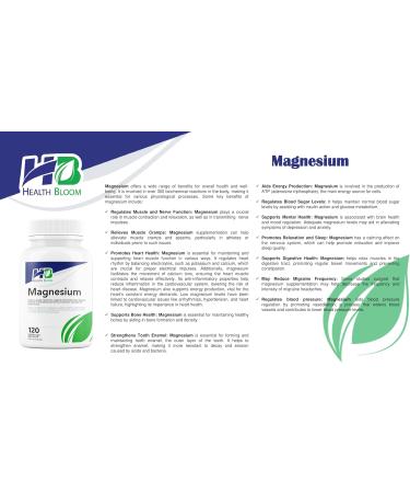 Magnesium | 60 Capsules | Health Bloom | Vitamins and Minerals Capsules - Buy Online on GoSupps.com