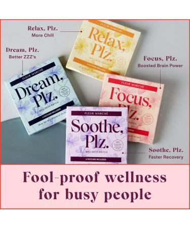 Fleur Marche Dream Plz Botanical Sleep Patch - Better ZZZ's with Valerian Root L-Theanine Lavender Oil & Hops - Natural Sedative - Highly Bioavailable - 14 Patches 1 Count (Pack of 14) - Buy Online on GoSupps.com