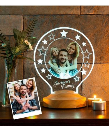 Personalized 3D Photo Gift Lamp - Custom LED Round Lamp with UV Print for Dad - Buy Online on GoSupps.com