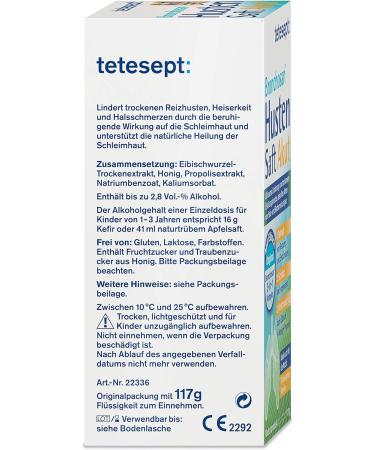 tetesept Bronchosan Cough Acute Syrup | Soothing Cold Remedy for Dry Coughs 117g | Fast International Shipping - Buy Online on GoSupps.com