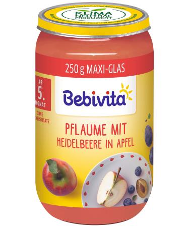 Bebivita Fruits Plum with Blueberry in Apple Pack of 6 (6 x 250 g)