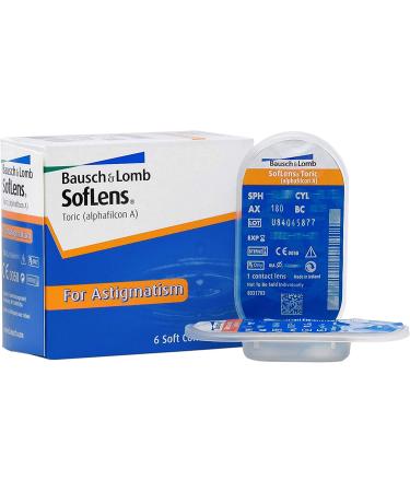 Bausch + Lomb Soflens Toric Monthly Lenses - Soft Toric Contact Lenses | 6 Pack | BC 8.5mm Dia 14.5mm Various Dioptrias - Buy Online on GoSupps.com
