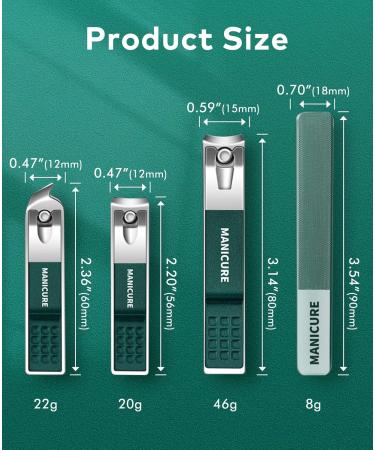 Nail Clippers with Catcher/Stainless Steel Heavy Duty Fingernail and Built-in Nail File for Men & Women/Ergonomic Handle with Wide Jaws for Thick Nails/includes Leather Storage Bag Key Ring.GENPAR Green01 - Buy Online on GoSupps.com