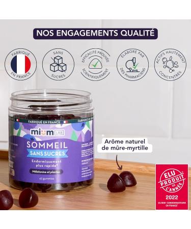 Mium Lab - Rapid Sleep - Natural Sleep - Melatonin (1.9mg) & Plants High Dosed - 21 Day Cure - Blackberries and Blueberry - Sugar-free Gummies - Made in France - Buy Online on GoSupps.com