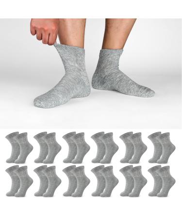 LIN Diabetic Socks for Men & Women Non-Binding Circulatory Extra Wide Top Socks Edema Neuropathy Lymphedema 4 6 12 Pairs Quarter/Gray  12 Pairs  10-13 - Buy Online on GoSupps.com