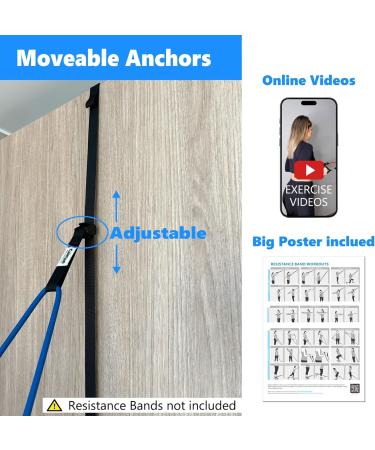 Caiman Door & Wall Moveable Anchor Straps for Resistance Bands | Adjustable Multi-Point Home Gym Attachment Fits 6-8 ft Doors - Buy Online on GoSupps.com