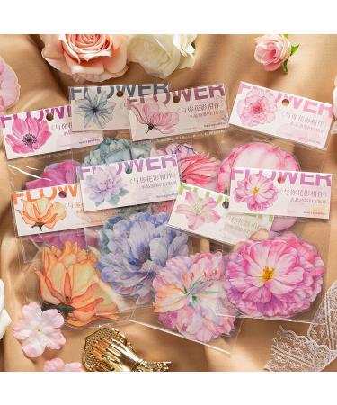 LakoArt 80-Piece Large Transparent Waterproof Flower Stickers Set - Decorative Floral Vinyl Decals for Planner, Scrapbook, Aesthetic Room Decor - Ideal for Bullet Journals, Collage & More - Buy Online on GoSupps.com