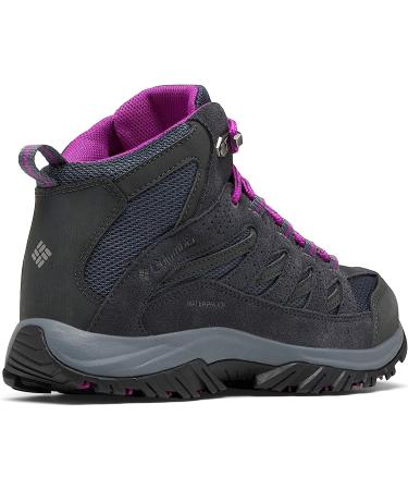 Columbia Women's Crestwood Mid Waterproof Wide Hiking Boot Shoe 7.5 - Graphite/Bright Plum - Buy Online on GoSupps.com