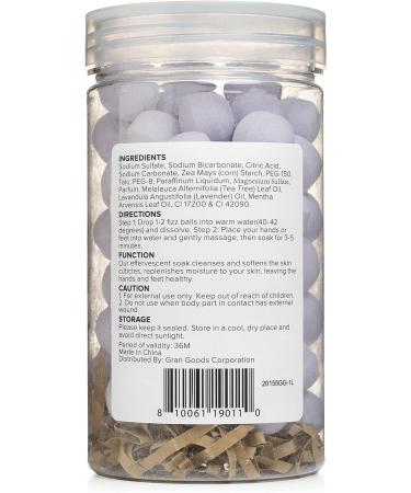 GranNaturals Lavender Mini Bath Bombs for Hand & Foot Soak - Manicure & Pedicure Epsom Salts Fizz Balls with Tea Tree, Lavender, Peppermint Essential Oils - Buy Online on GoSupps.com