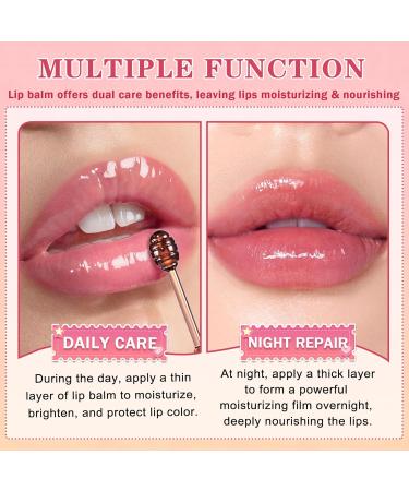 AWCCXMYM 4 PCS Bee Lip Balm Honey Pot Hydrating & Preventing Dry Honey Balm Lip Balm Honey Strawberry Collagen Chocolate Moisturizing Lip Sleeping Mask with Sticks 4pcs(Honey & Strawberry & Collagen & Chocolate) - Buy Online on GoSupps.com