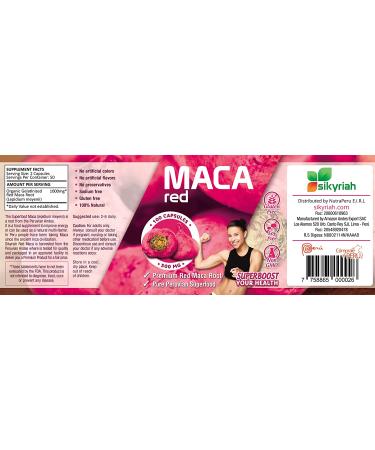 Organic Red Maca Capsules for Women - Pure and Gelatinized from Peru - Hormone Balancer and Energy Booster - Kosher Certified by Sikyriah - Buy Online on GoSupps.com