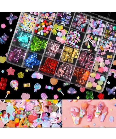 3D Mix Assorted Color Nail Charms Acrylic Multi Cute Nail Art Charms Hollow Candy Jewelry Nail Supplies for Nail Art Design DIY Crafts Accessories (Nail Rainbow) - Buy Online on GoSupps.com